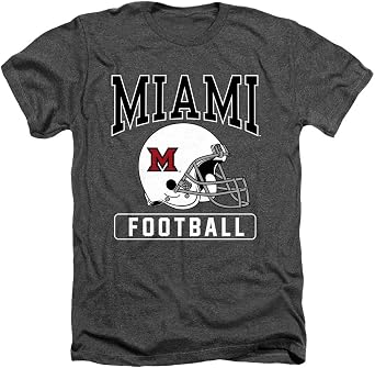 Miami University Official Football Helmet Redhawks Unisex Adult T Shirt