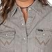 Wrangler womens Long Sleeve Western Snap Work Shirt Blouse, Gray, X-Small US
