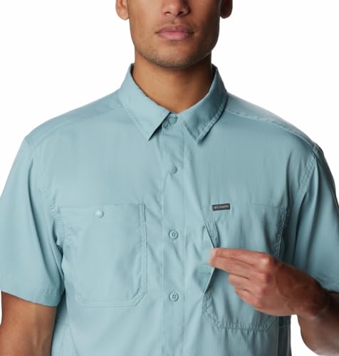 Image of Columbia Men Polyester Loose Omni-Shade Ridge Utility Lite Hiking and Trekking Short Sleeve Shirt