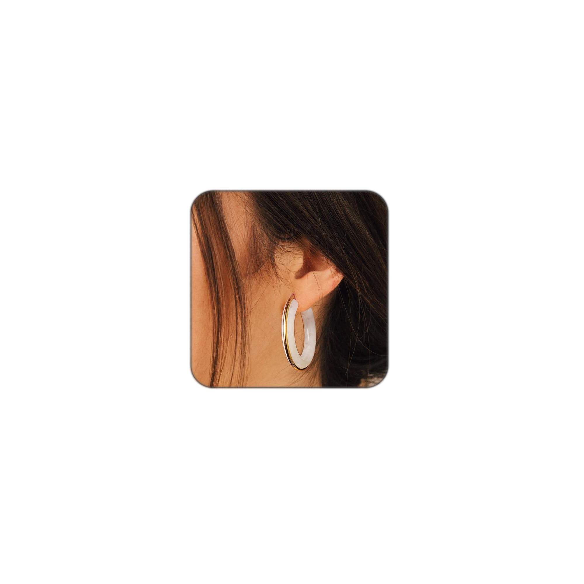 Jinxiuge Acrylic Hoop Earrings for Women Tortoise Resin Earrings Fashion Colorful Bohemia Dangle Earring Studs