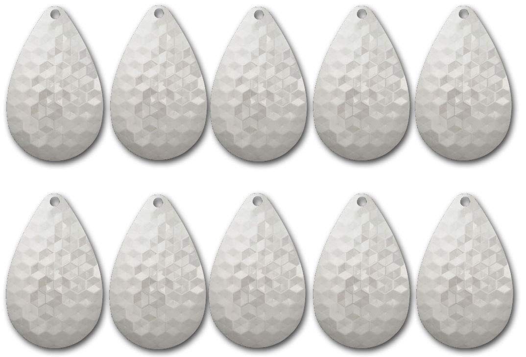 Tooth Shield Tackle 10 Pack Hex Magnum #10 Musky Bucktail Spinner Blades Inline Spinner Blades Muskie Pike Lures Baits