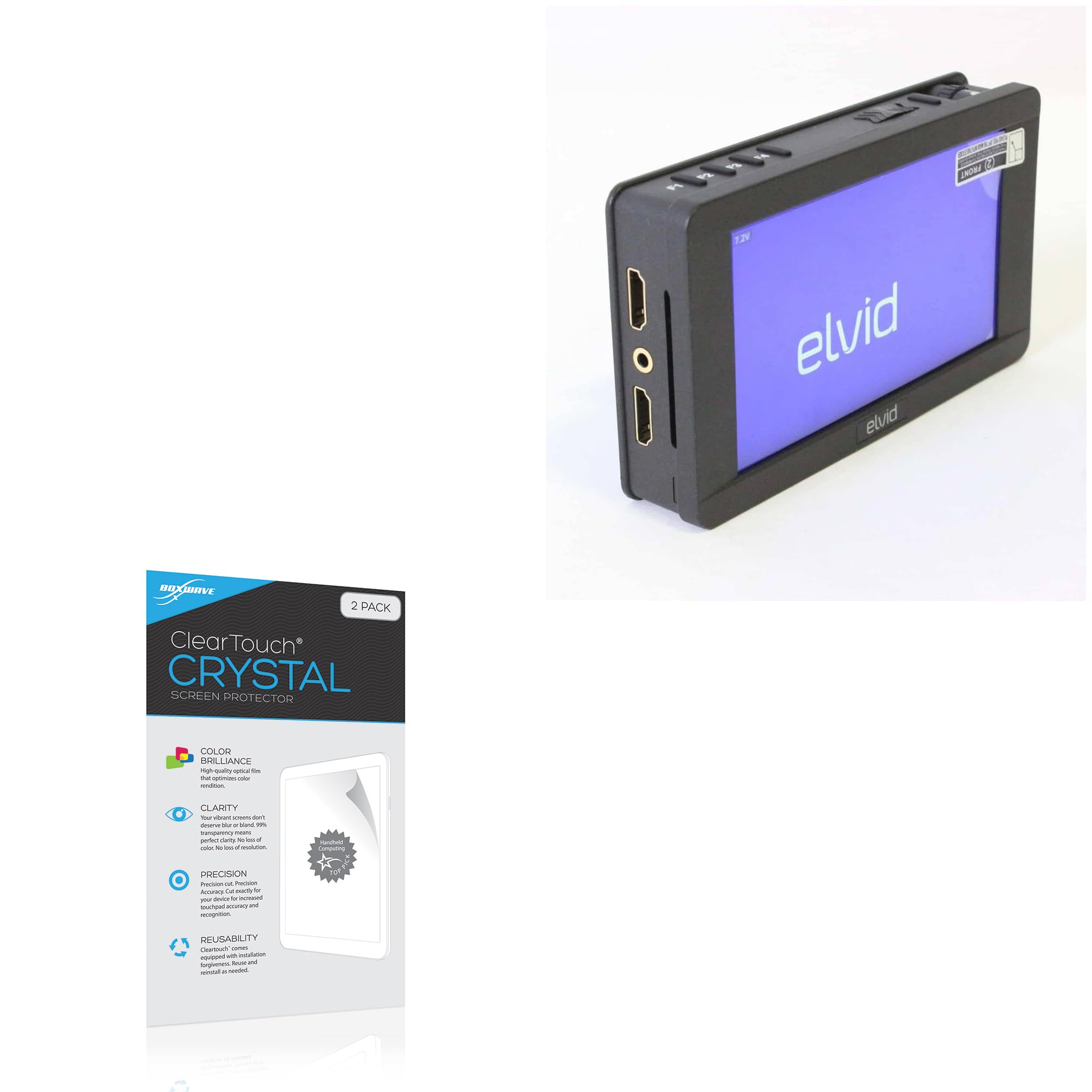 BoxWave Screen Protector Compatible with Elvid RVM-5P-HDR RigVision (5 in) - ClearTouch Crystal (2-Pack), HD Film Skin - Shields from Scratches