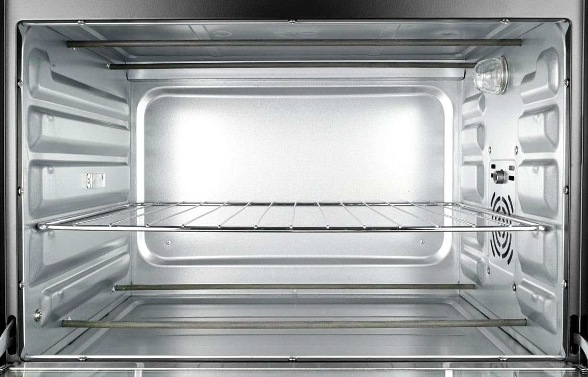 Koliber SUPERMAX X 3000W Backofen 48L Umluft Drehspieß Familienofen Pizzaofen Edelstahl 2000W Ober Unterhitze Timer Innenbeleuchtung Tischbackofen Schwarz