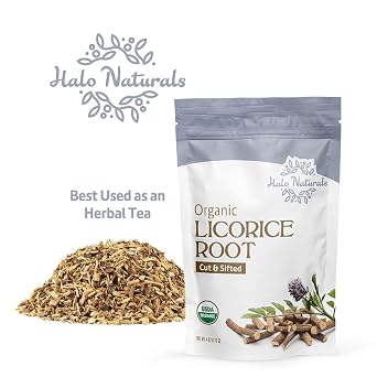 Organic Licorice Root Cut & Sifted, 4 Ounces (Glycyrrhiza glabra) USDA Certified | Resealable Pouch| Packaged in The USA