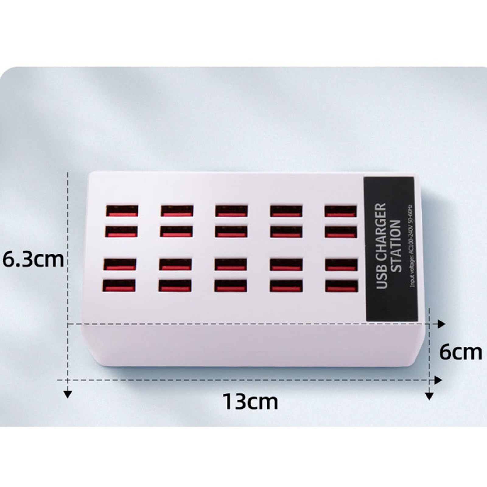 Estación de Carga USB de 100 W, estación de Carga rápida multipuerto de 20 W, Cargador USB de Escritorio Universal para teléfonos y tabletas, Adaptador de Corriente