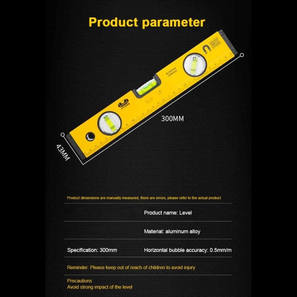 Horizontal Ruler High Precision Spirit Foot Level Magnetic Measuring Instrument Bubbles (Color : As Shown, Size : One Size) (As Shown One Size)