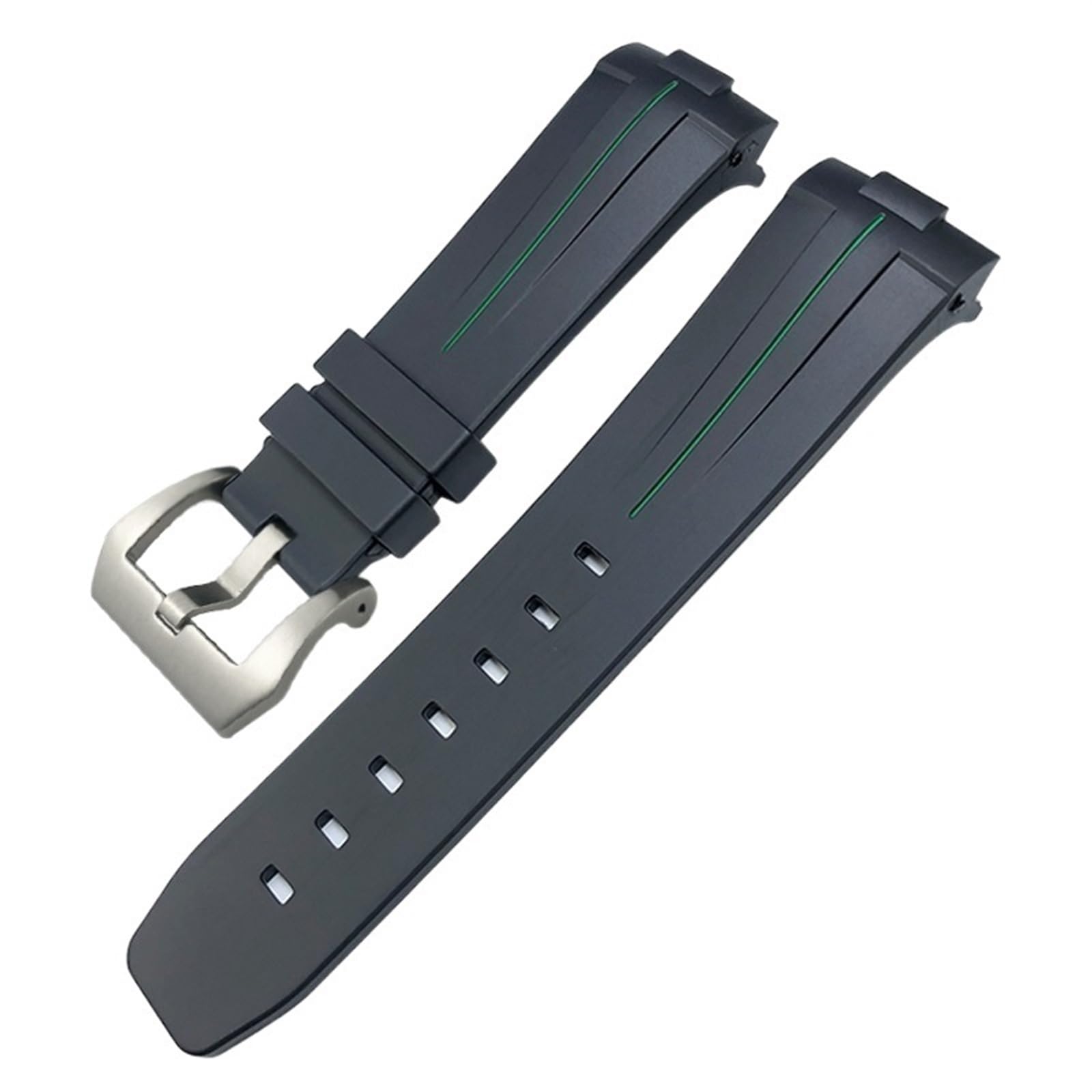 Correa de reloj silicona con extremo curvo caucho natural y