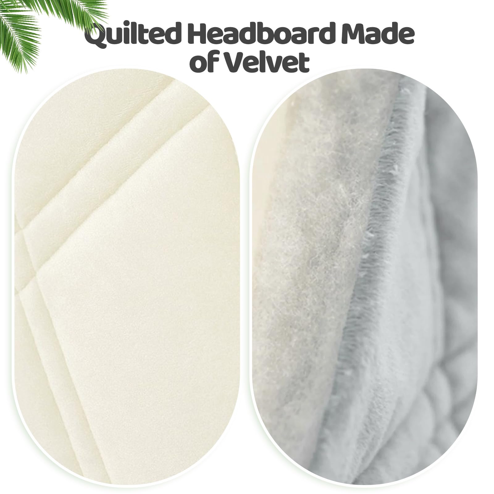 Bett Kopfteil Bezug, Kopfteil Bett Staubdichte Dehnbare Kopfteilbezug, Verdicken Gesteppt Einfarbig Baumwolle Bettkopfteil Bezug,Waschbar Betthusse, All-Inclusive Headboard Betthusse (Beige,210cm)