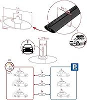 Vista 6 de Compatible con Dacia Sandero STEPWAY 2008-2012 Barra transversal modelo Fly Roof Rack Barra transversal 3 barras negro