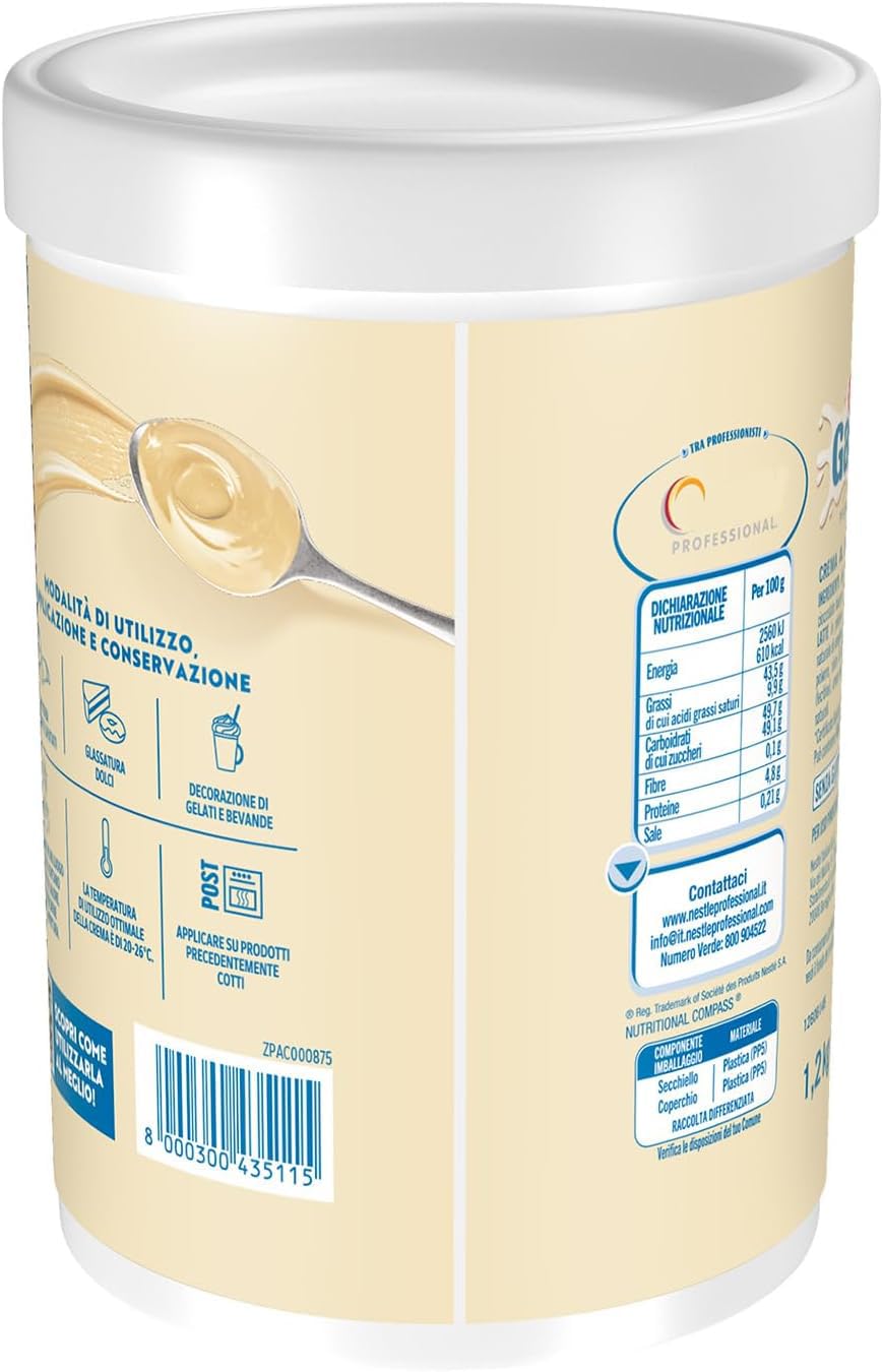 Galak Professional Crema Spalmabile con Cioccolato Bianco 1,2 kg – Crema Dolce per Farcitura, Decorazione, Gelateria, Pasticceria e Bar – Formato Professionale
