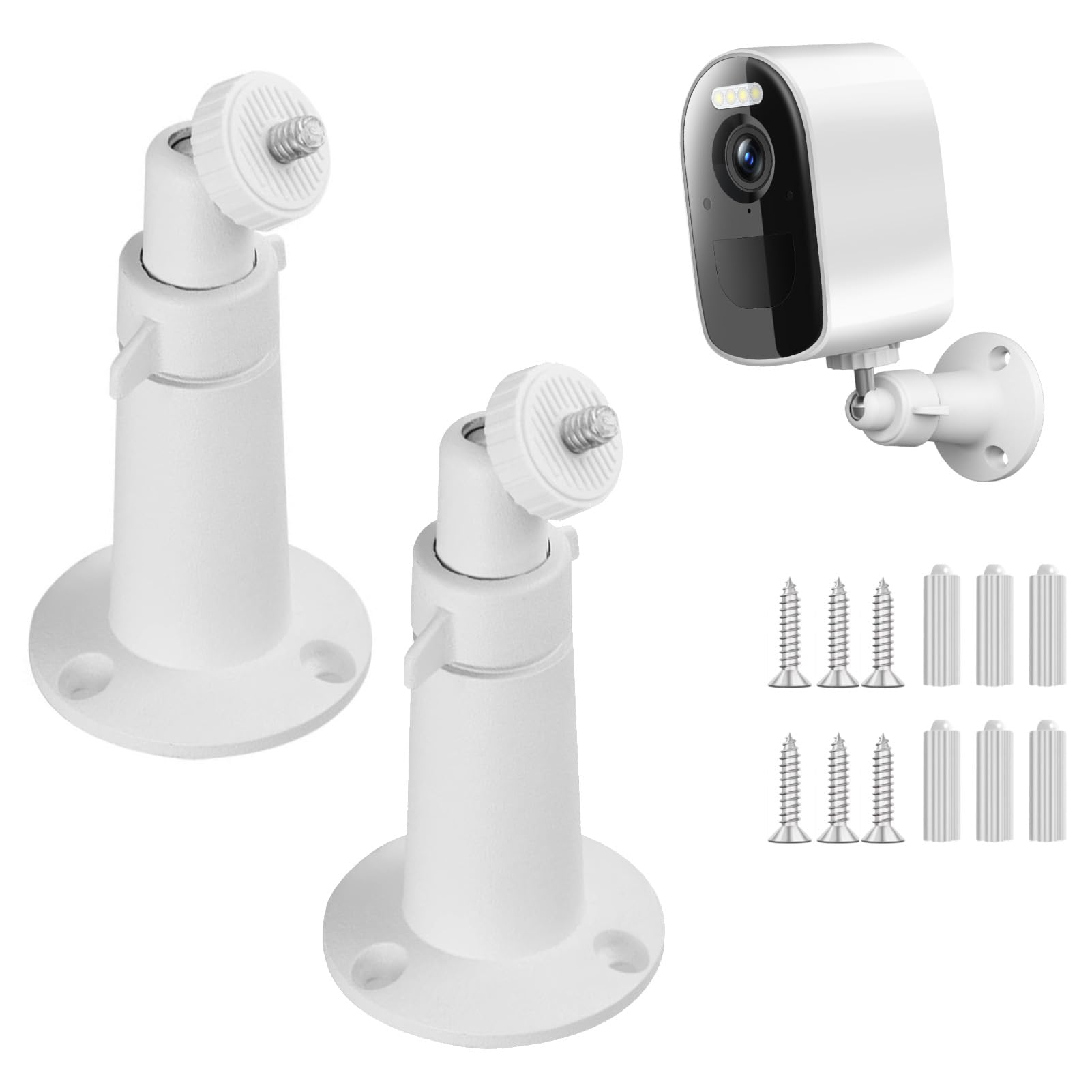 2 St Arlo - Supporto da parete per fotocamera Arlo Pro & Arlo Pro 2, regolabile a 360°, resistente alle intemperie, per telecamera di sicurezza antiruggine, colore: Bianco