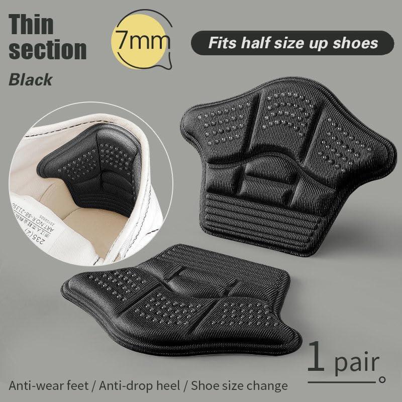 3 pares de plantillas para tacones deportivos 7mm negras miniatura 6