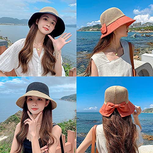 Sombrero UV para mujer con ala ancha y lazo miniatura 3