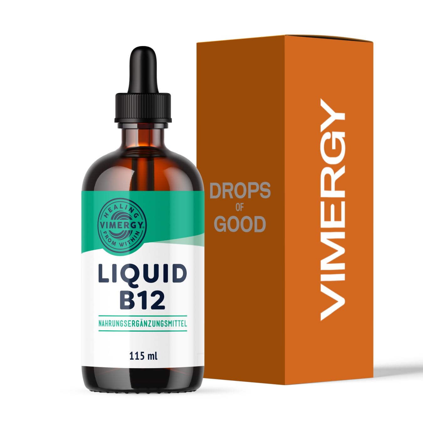 Vimergy Vitamin B 12 – Testgröße 115 ml – Vegane B12 Tropfen – Natürlich Süßer Geschmack – Kein Raffinierter Zucker – B12 Glutenfrei Nicht Gentechnisch Verändert für Keto/Paleo Geeignet