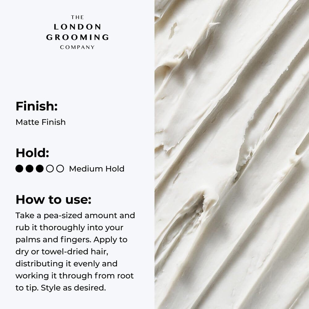 The London Grooming Company Herren-Haarpaste | Flexibler ganztägiger Halt | Natürliches Finish, 1,7 Fl Oz (50 ml)