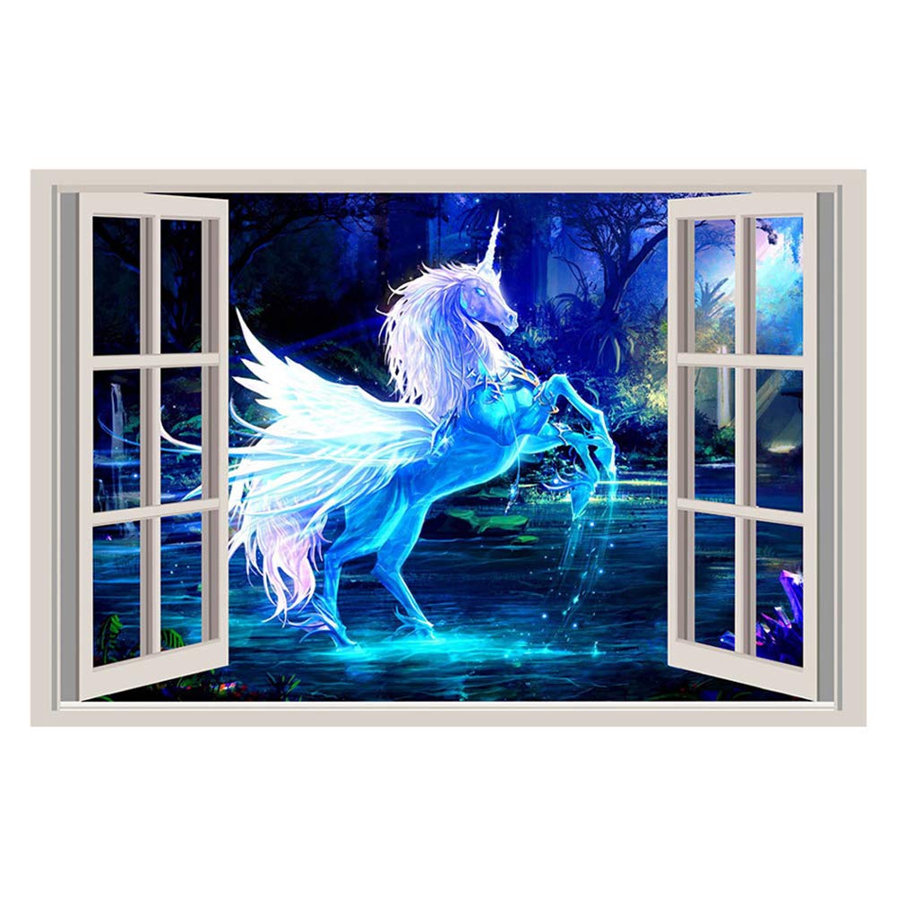 Amazon Fablcrew 3d立体 ウォールステッカー 動物 美しいユニコーン Diy おしゃれ 壁紙 ステッカー 45 60cm ウォールステッカー オンライン通販