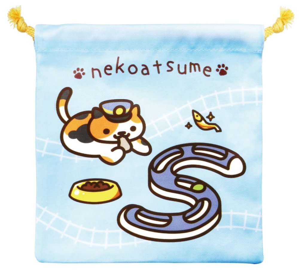 Amazon.co.jp: ねこあつめ 巾着袋 3 ブルー RM-4901 : 文房具