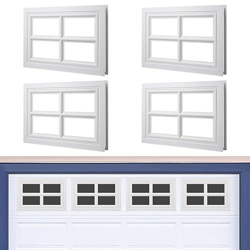 4 Pcs Garage Door Windows, Replacement Vinyl Garage Door Windows