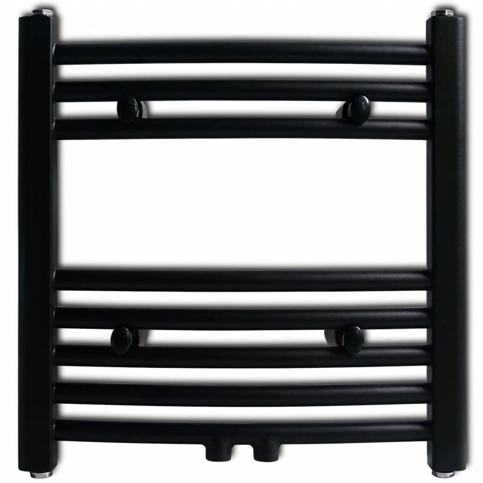 Radiador toallero de baño Curvo, Towel Warmer, Toallero para Baños, Toallero Secador, Negro 480 x 480 mm