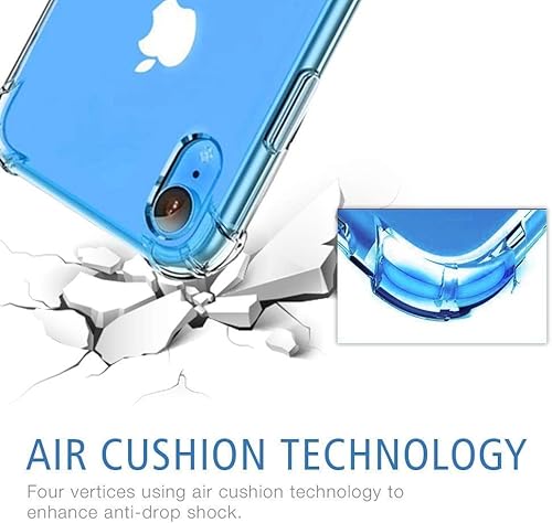 Miniatura 3 de Funda transparente y protector de pantalla para iPhone XR  Paquete 2 en 1  2 protectores de pantalla de vidrio templado  Funda suave transparente