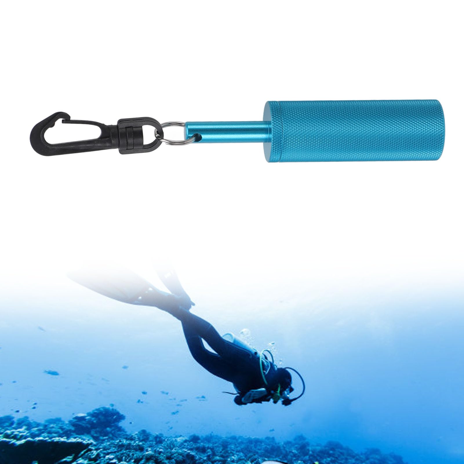 Leapiture Underwater Shaker Clip Scuba Diving Rattle Signal Stick Diving Underwater Signal Bell Aluminum Alloy Diving Bell Stick Clip Attachment Bell for Scuba (Blue)