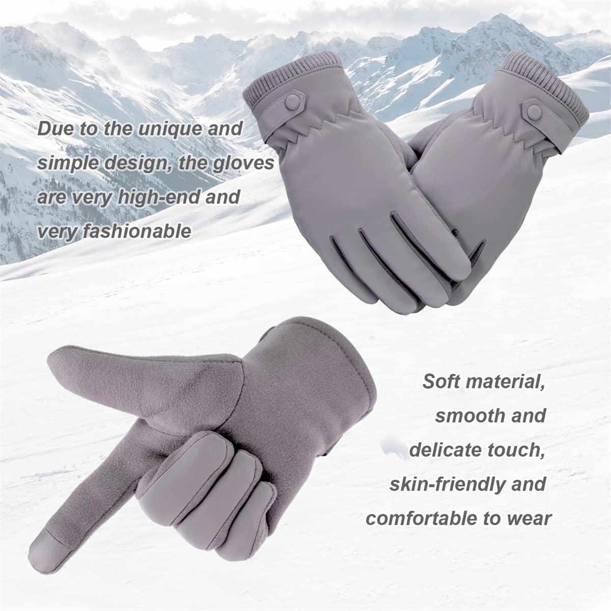 Guantes térmicos para mujer, guantes de ciclismo de invierno y exteriores, forro polar cálido en los guantes de correr con función táctil