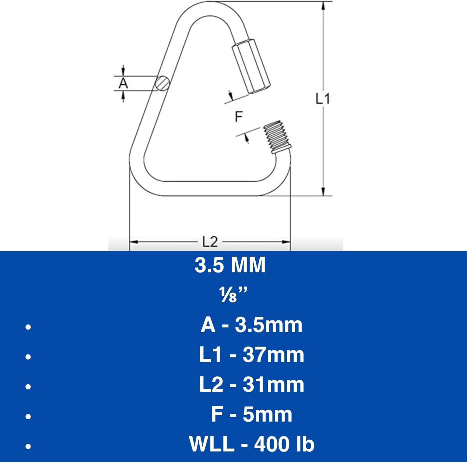 MarineNow 316 Stainless Steel Delta Quick Link Marine Grade Triangle Choose Size and Quantity - Image 3