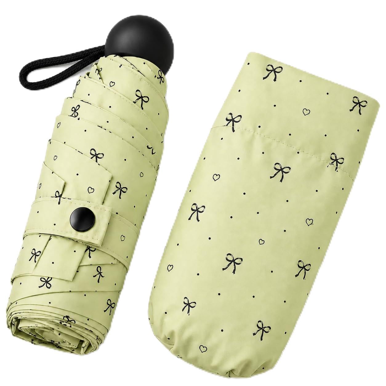 KEEKOS Umbrella for Women | Umbrellas for Men | UV Coated 3 Fold Umbrella for Rain with Auto Open and Close Small Printed Folding Travel-Foldable Windshield (Green)