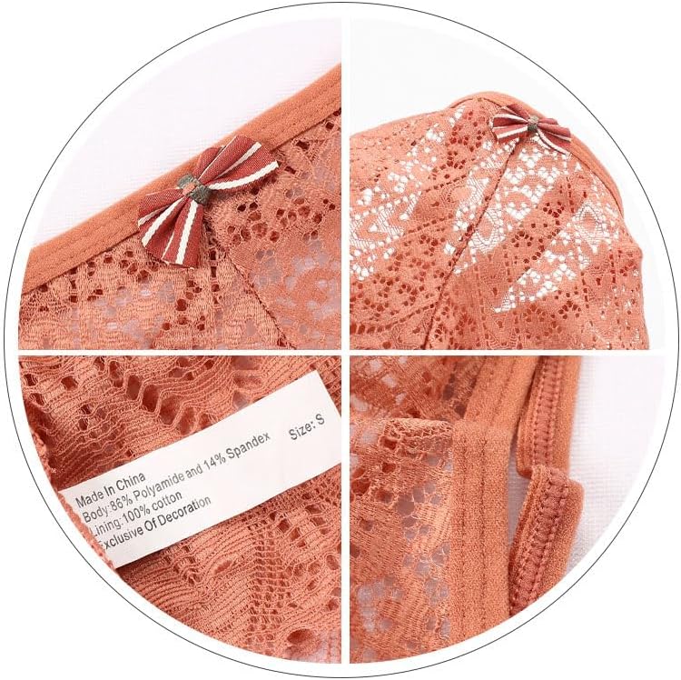 Miniatura 3 de Ropa interior sexy y atrevida para mujer, bikini floral de encaje cruzado sin costuras, lindas bragas hipster para mujer, paquete múltiple