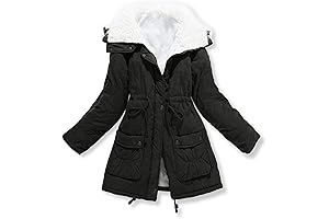 Women's Cozy Winter Mid-Length Thick Warm Faux Lamb Wool Lined Jacket Coat on Clearance