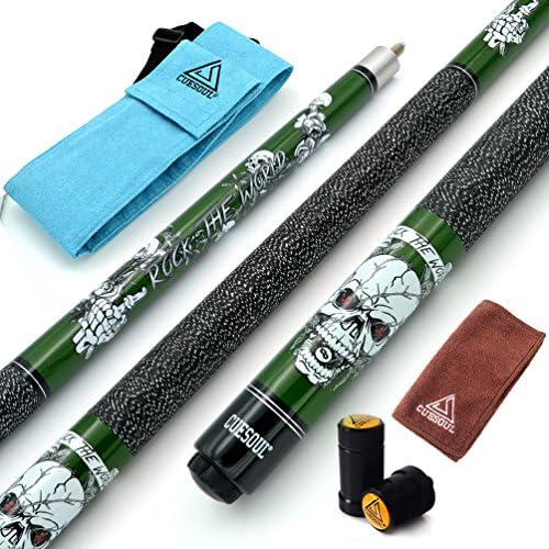 CUESOUL 57 inch 19/20/21 oz 1/2 Maple Pool Cue Stick Kit-Rockin Series