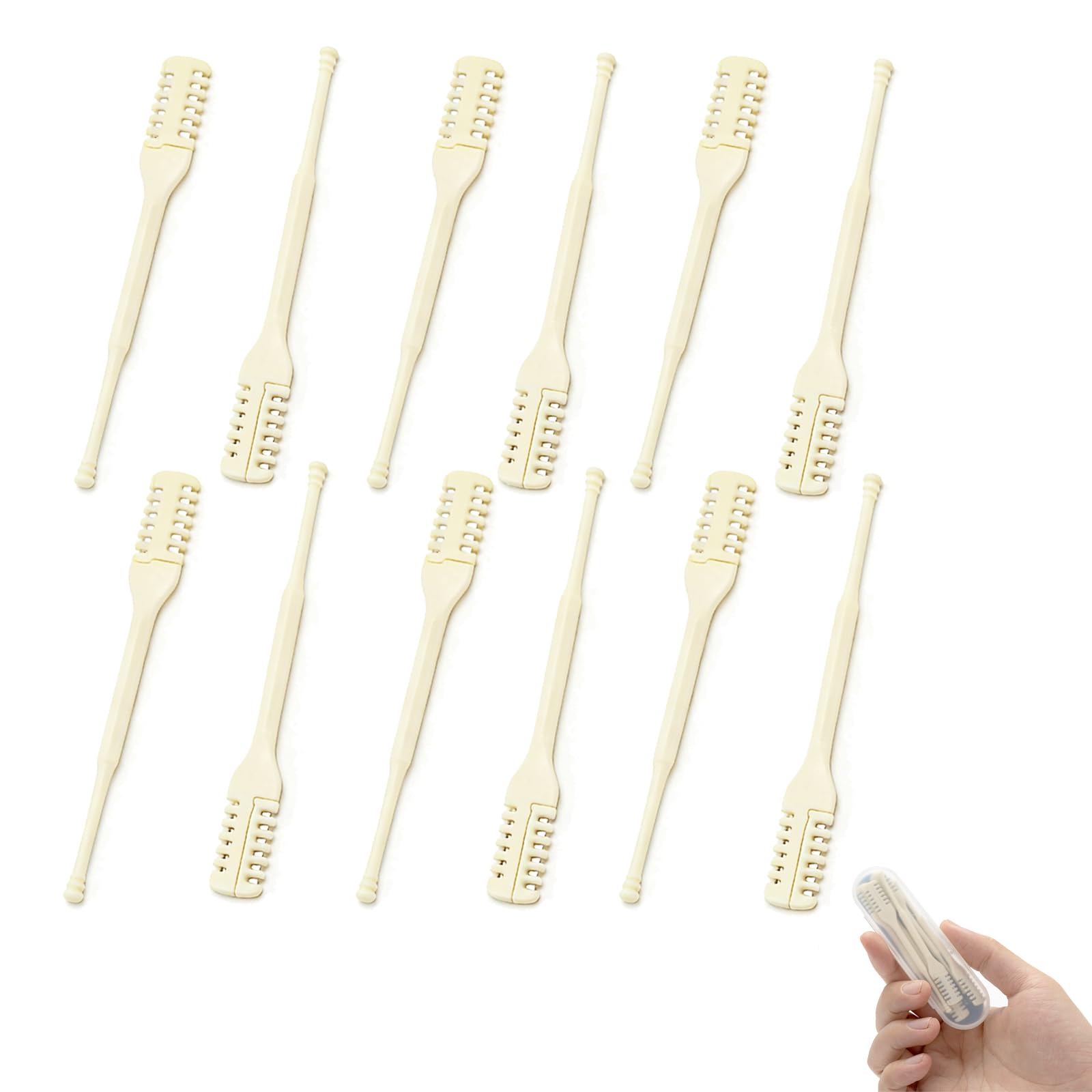 360 Manual Nose Hair Trimmer Dual-Blade Manual Trimmer for Women Men Double Sided Nose Hairs Remover Tool Beige