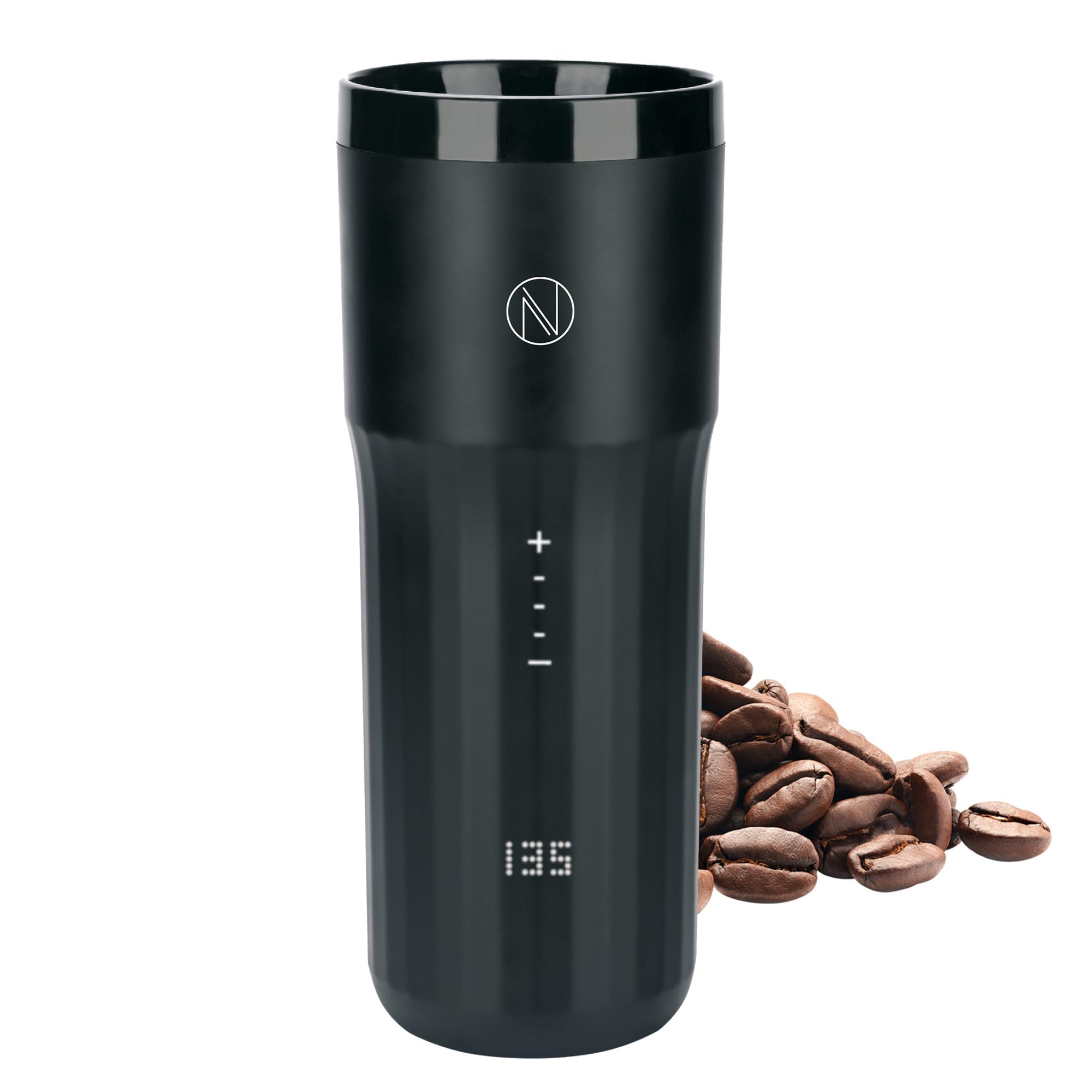 Smart Travel Mug | Temperature Controlled Flask | Ideal for Baby Bottles, Travel & Work | Wireless Charging, Spill-Proof Lid, Car Cup Holder Compatible & Long Battery Life | Black | 355ml