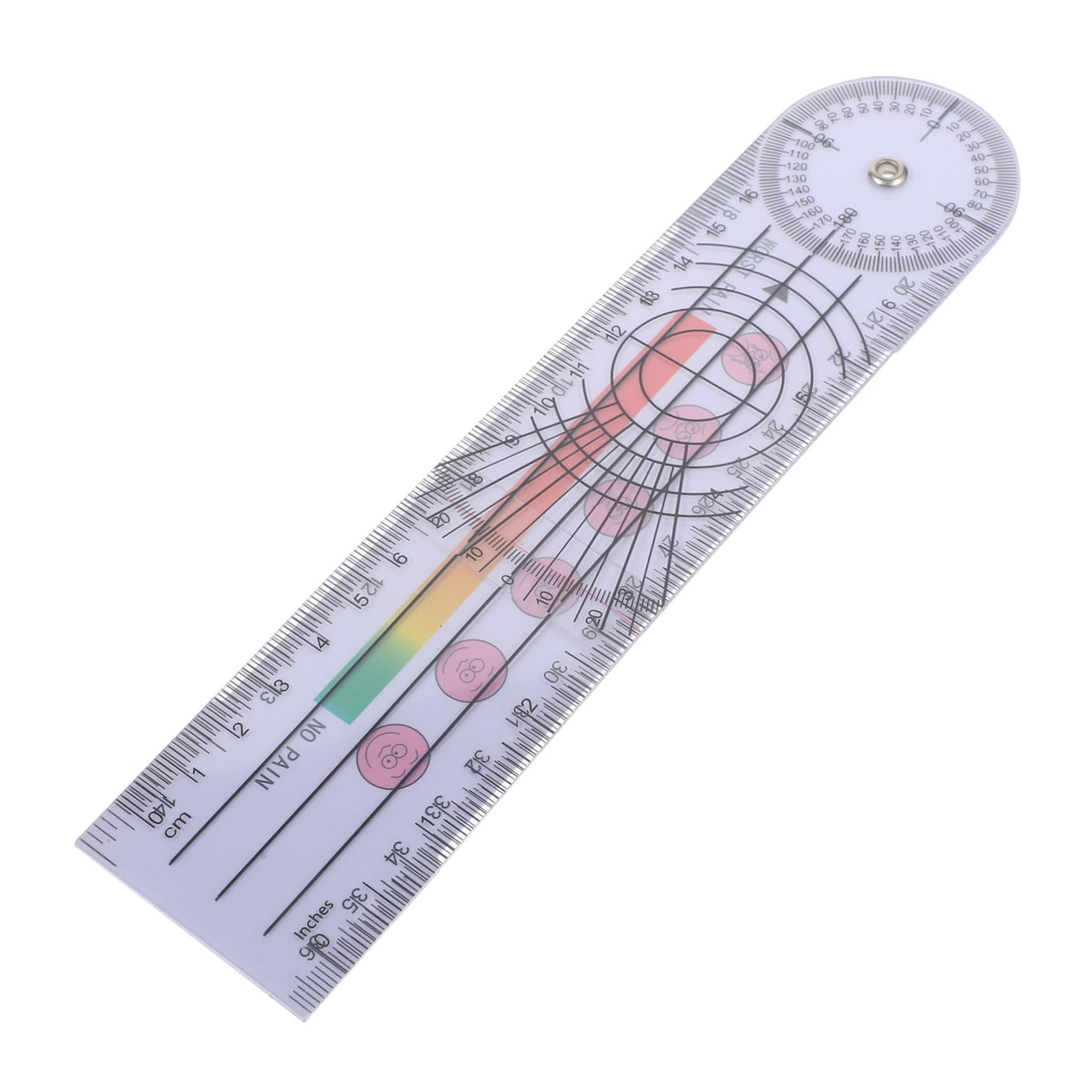 VILLFUL Portable Angle Ruler Goniometer for School Body Measuring Medical Ruler High Contrast Background