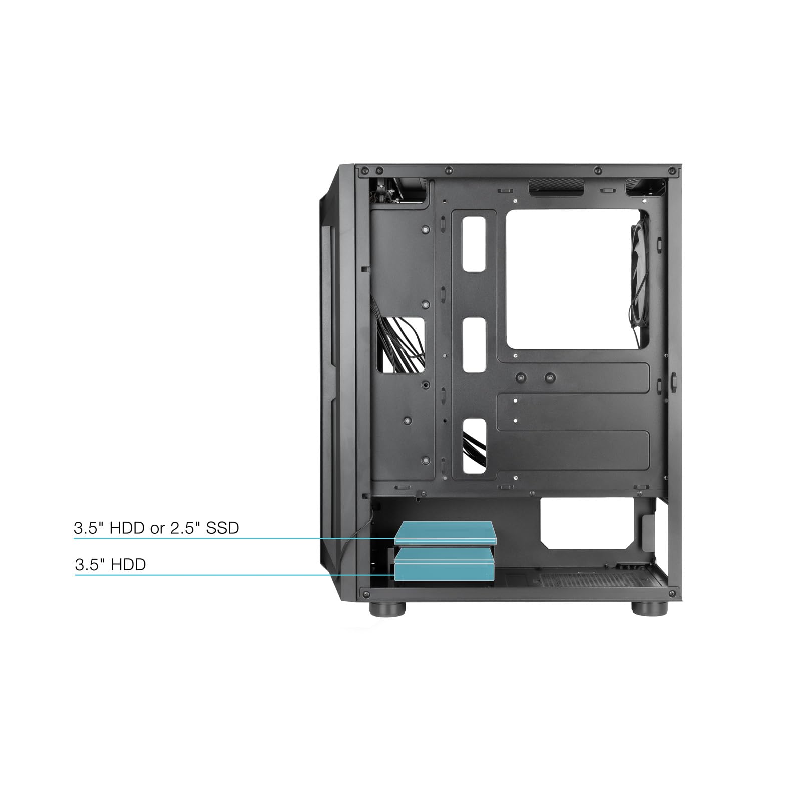 TOOQ TQGCC101-B - Case da gaming mid-tower "RAGNÄROK" ATX/MicroATX/Mini-ITX, vetro temperato, include 4 ventole RGB, Nero