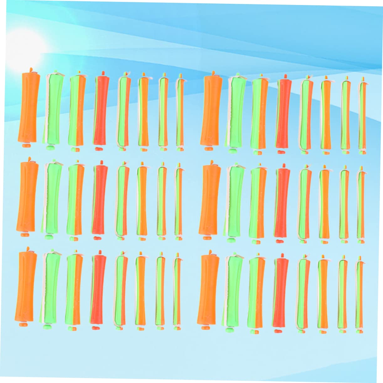 LALAFINA 16juegos Varilla para Rizar el Cabello de Dos Colores Rizadores de Cabello Ondas Frías para Rizos Largos
