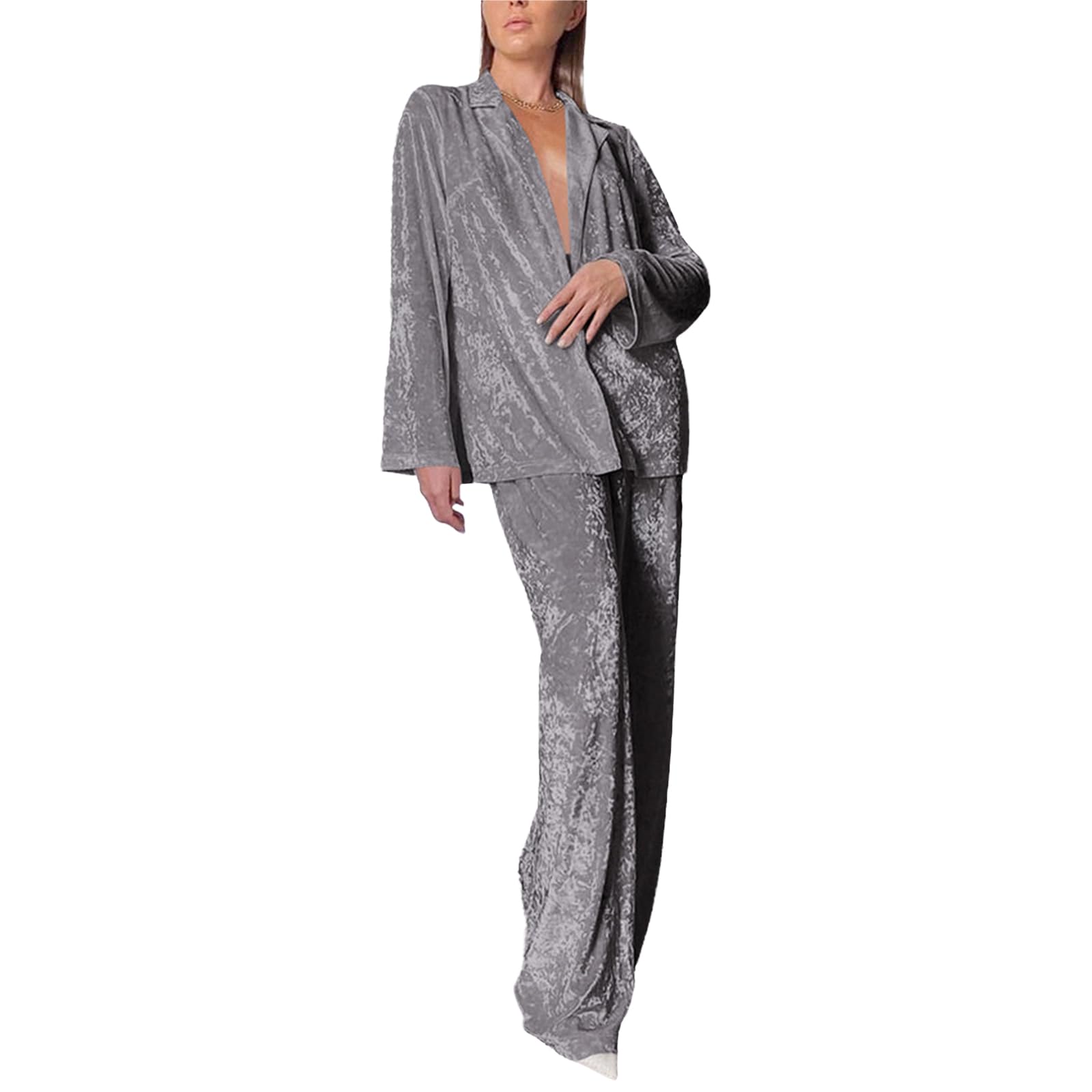 Pigiama Abbottonato da Donna, Camicia A Maniche Lunghe E Pantaloni in Due Pezzi, Set da Casa Caldo E Ispessito
