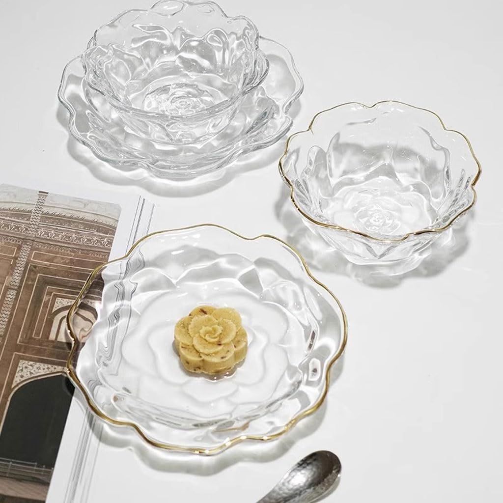 Plato de cristal creativo – Platos versátiles para servir postres y frutas, elegantes platos de aperitivos para fiestas, hogar y eventos, vajilla elegante esencial