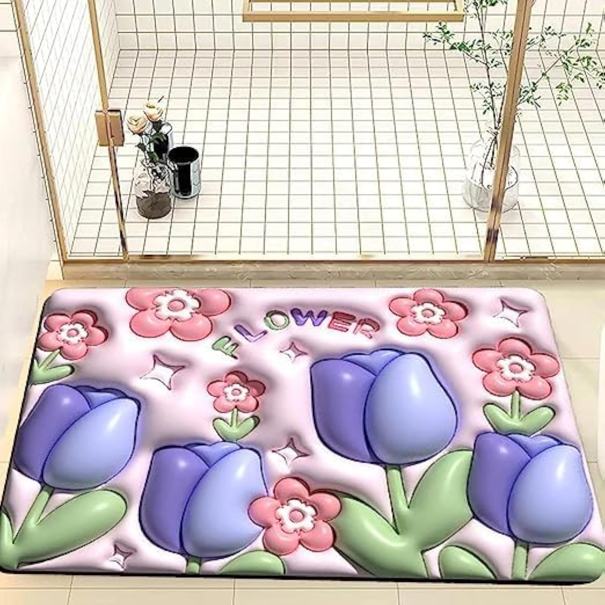 Quick-Drying 3D Visual Foam Bath Mat, Ultra-Soft and Non-Slip
