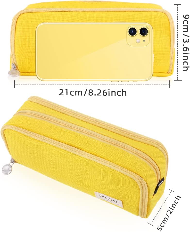 iSuperb Large Pencil Case 3 Compartments Pencil Pouch Big Capacity Pencil Bag for Kids Teen Girls Boys Student School Supplies Oxford Organizer Pen Bag Cosmetic Makeup Pouch thumbnail