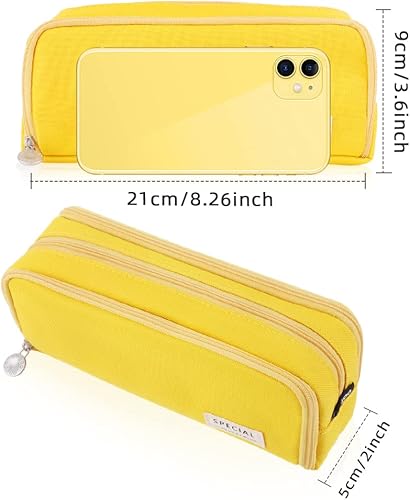 Vista 19 de iSuperb Estuche grande para lápices con 3 compartimentos, bolsa de lápices de gran capacidad para niños, adolescentes, niñas, niños, estudiantes