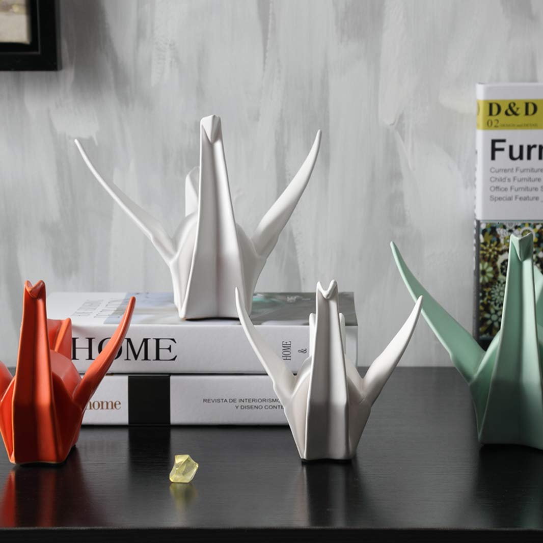 Nordycki kreatywny nowoczesny abstrakcyjny rzeźba ręcznie robione rzemiosło ceramiczne Origami żuraw statua figurka zwierzątko/131