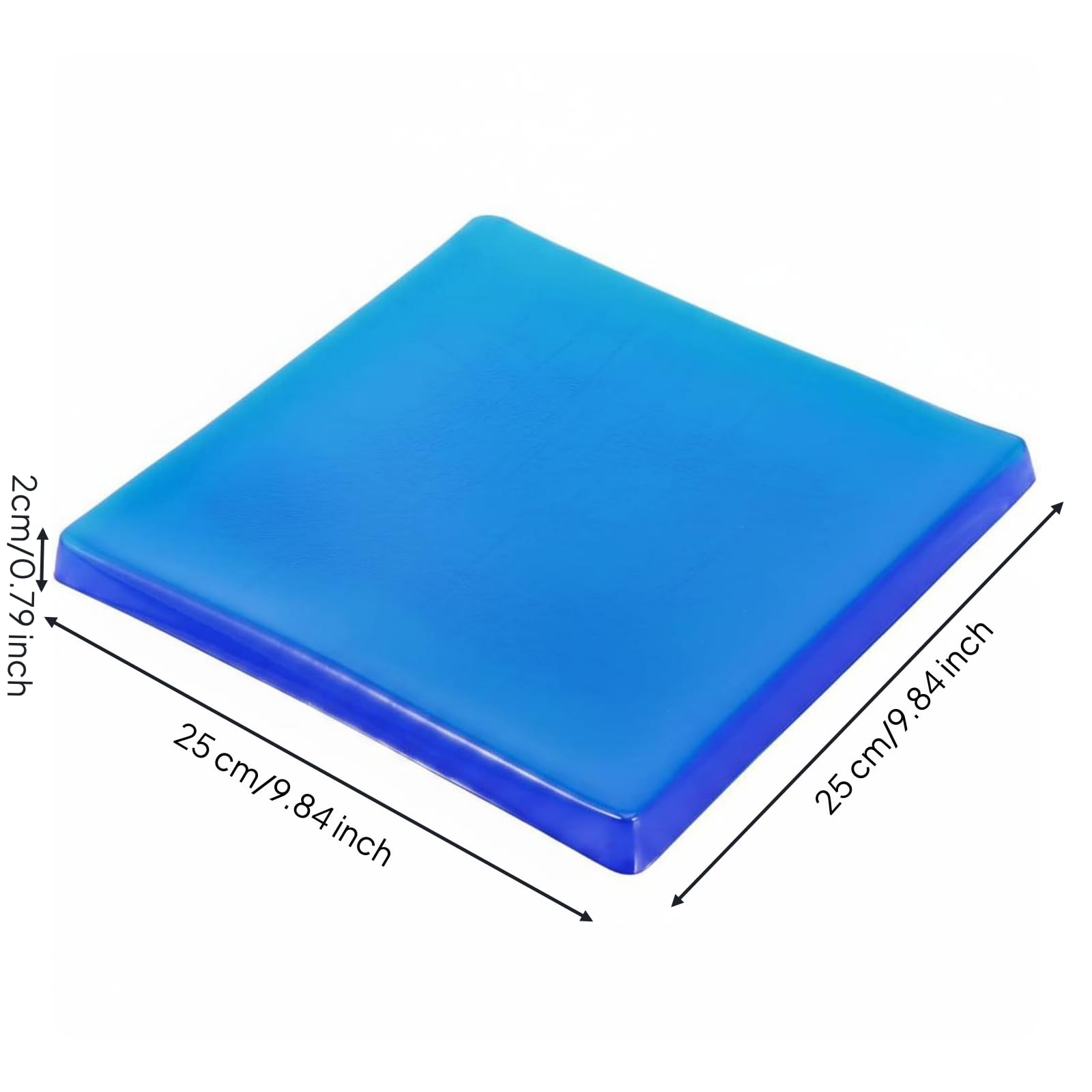 B Baosity Gel Pad Cojín de Asiento para Almohadilla de Gel Tapete Amortiguador Base para Asiento; Confort y Frescor con Poliuretano y Spandex Adecuado para, 25 25 2CM