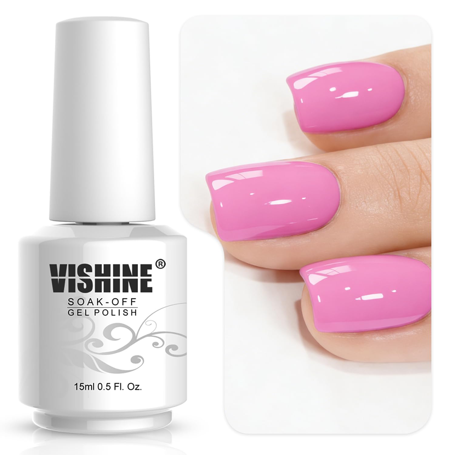 Vishine Gelpolish Professional UV LED Soak Off Varnish Color Gel Nail Polish Manicure Salon Pink(1409)