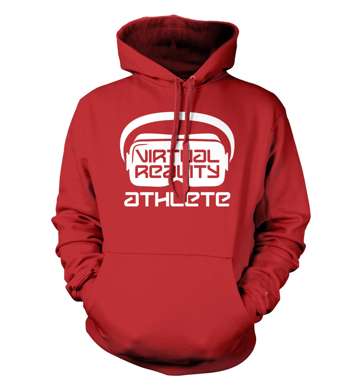 Tcombo Virtual Reality Athlete - VR Video Gamer Unisex Hoodie Sweatshirt (Red, Medium)