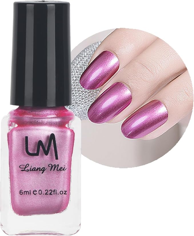 Metallic Nail Polish Pink Mirror Nail Varnish 6ML Metallic Effect
