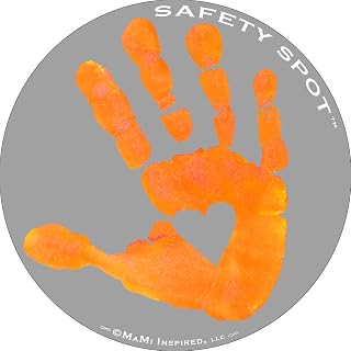Magnet - Kids Handprint for Car Parking Lot Safety - Gray Background (Orange)