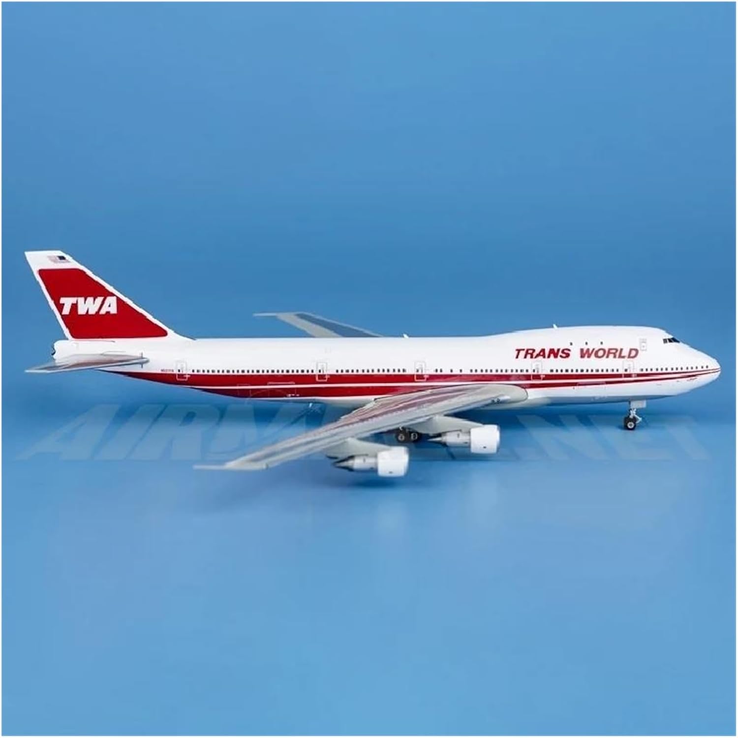 Miniature Scale 1 400 for TWA B747-100 N53110 DieCast Alloy Aircraft Model Collection Souvenir Flying Toy Game Kits