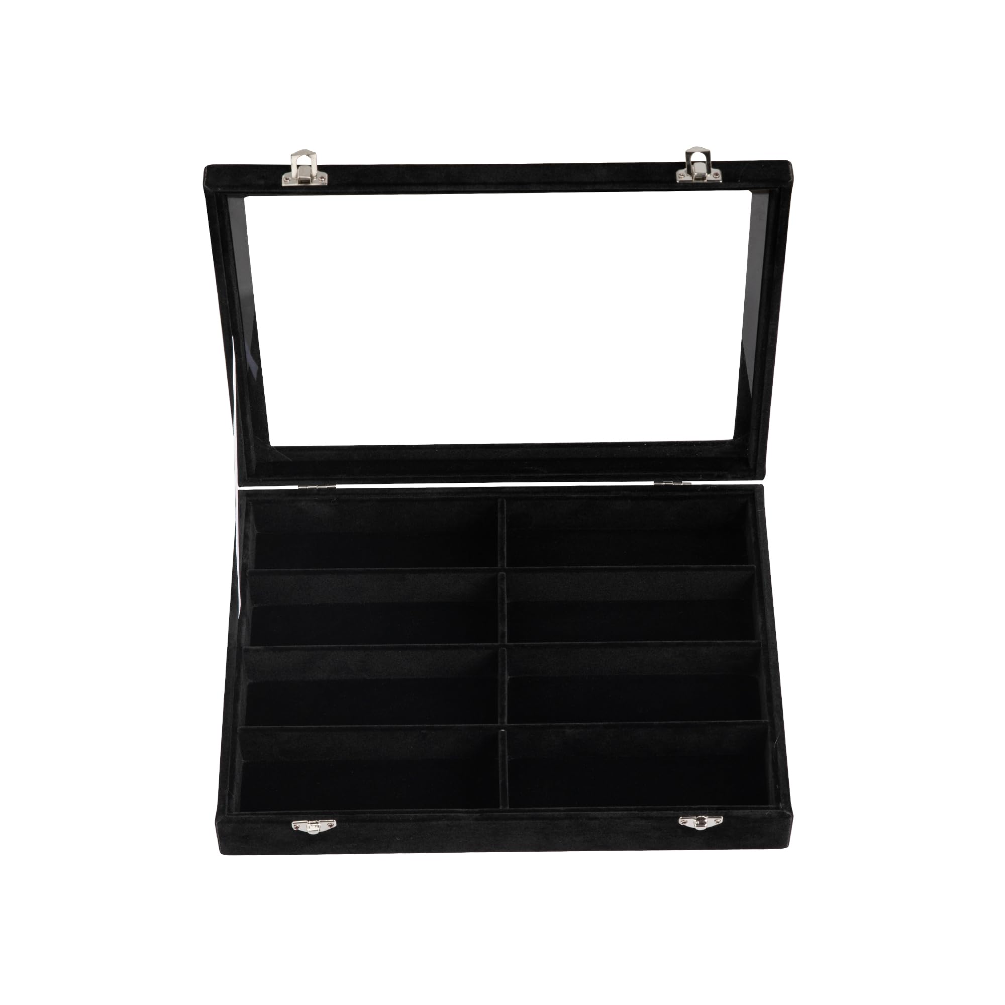 Frebeauty Caja de terciopelo para guardar gafas de sol, bandeja con 8 cajones, ideal para hombres y mujeres.