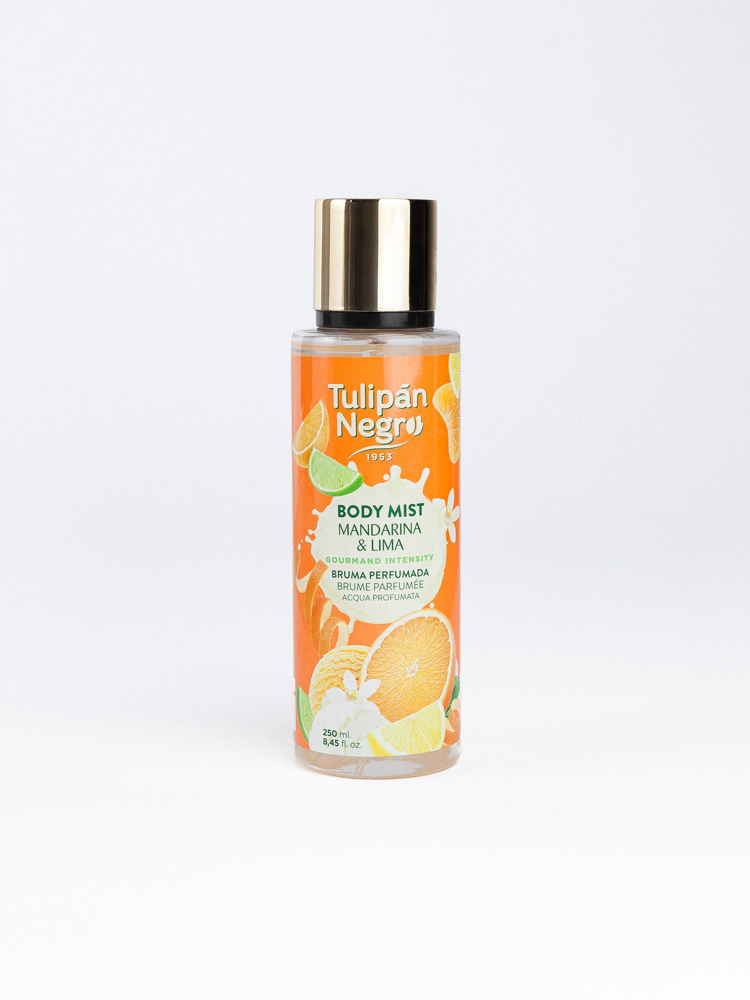 Tulipán Negro - Body Mist Mandarina & Lima, Bruma Corporal con Fragancia Cítrica y Tropical, Aroma Refrescante y Delicioso para Uso Diario, 250 ml